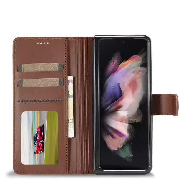 Étui Portefeuille Premium avec Recharge sans fil & Fermeture Magnétique pour Z Flip 3 à 7