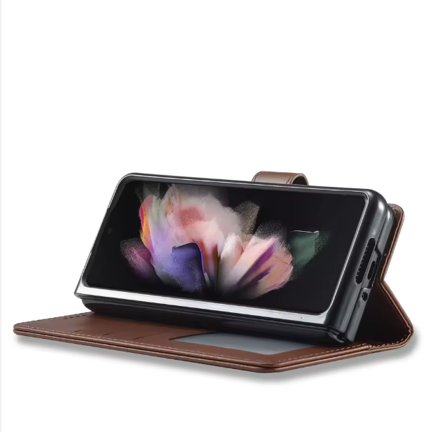 Étui Portefeuille Premium avec Recharge sans fil & Fermeture Magnétique pour Z Flip 3 à 7