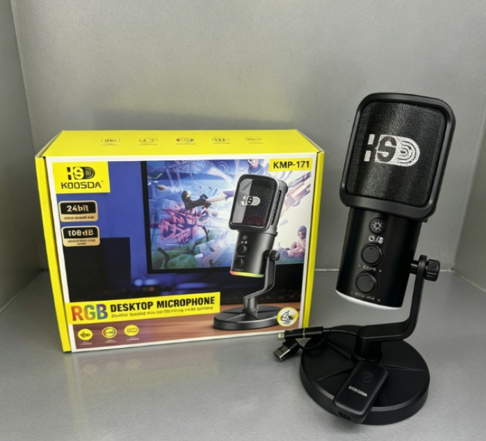 Microphone de Bureau RGB  – Son Studio Professionnel
