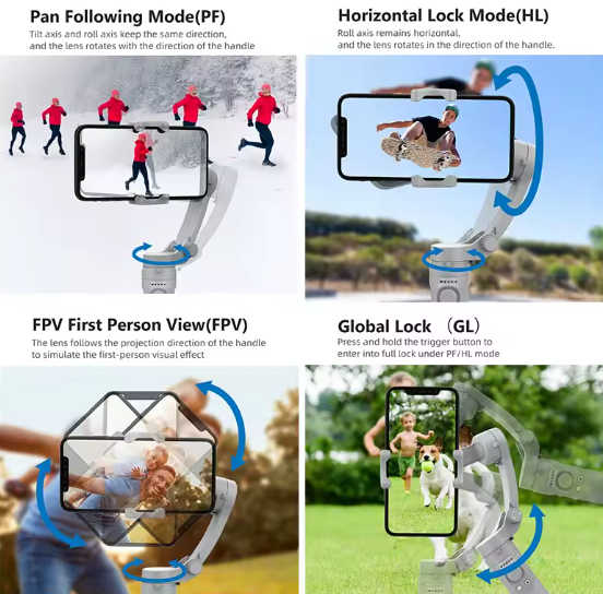 Stabilisateur F5 3-Axes Pliable Gimbal — Filmez comme un professionnel avec votre smartphone