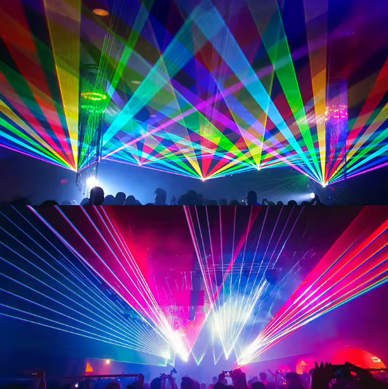 🎇 Projecteur Laser 4 en 1 – RGB Multifaiseaux