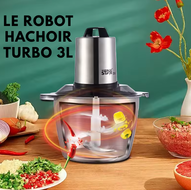 LE ROBOT HACHOIR TURBO 3L: Le secret d’une cuisine rapide et parfaite