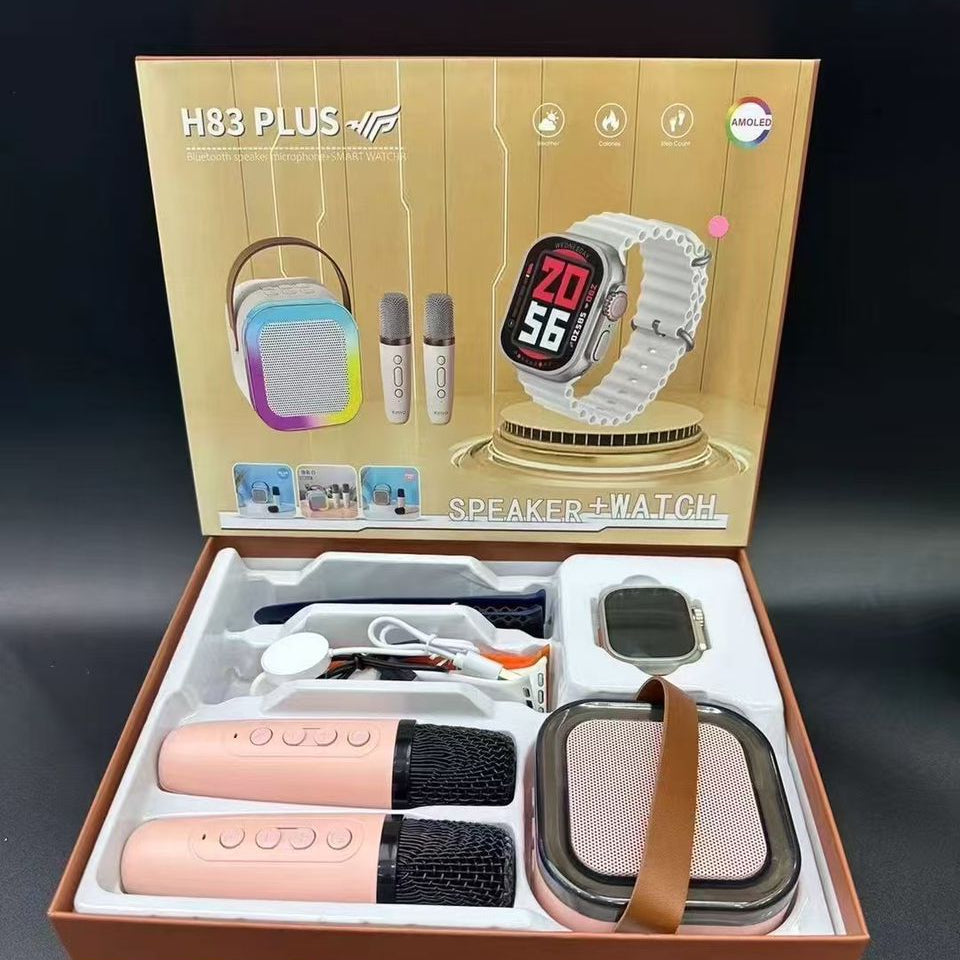 🎤⌚ H83 PLUS – Pack Karaoké &amp; Smartwatch Bluetooth (Speaker + Watch)