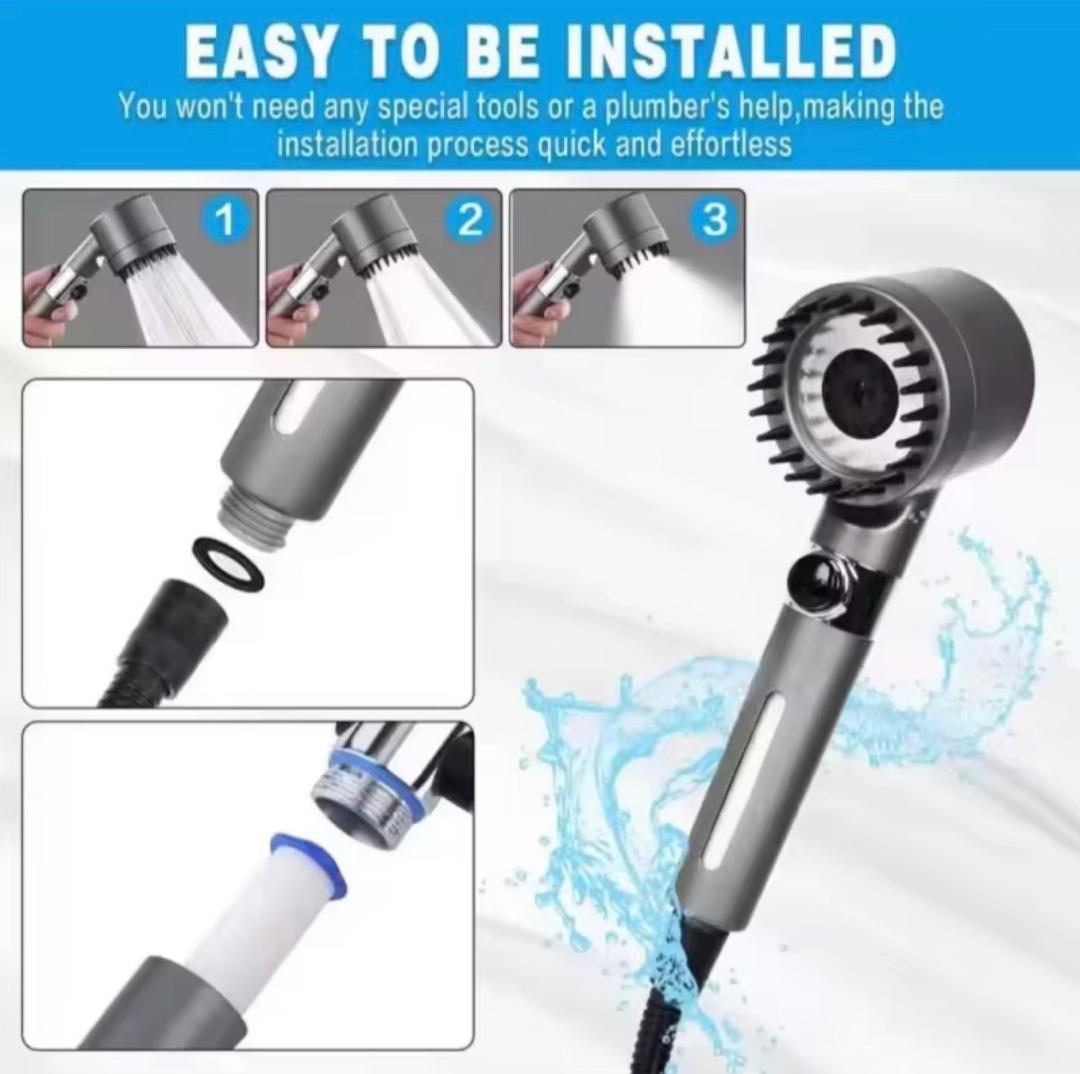 Pommeau de douche massant turbo haute pression à 3 modes