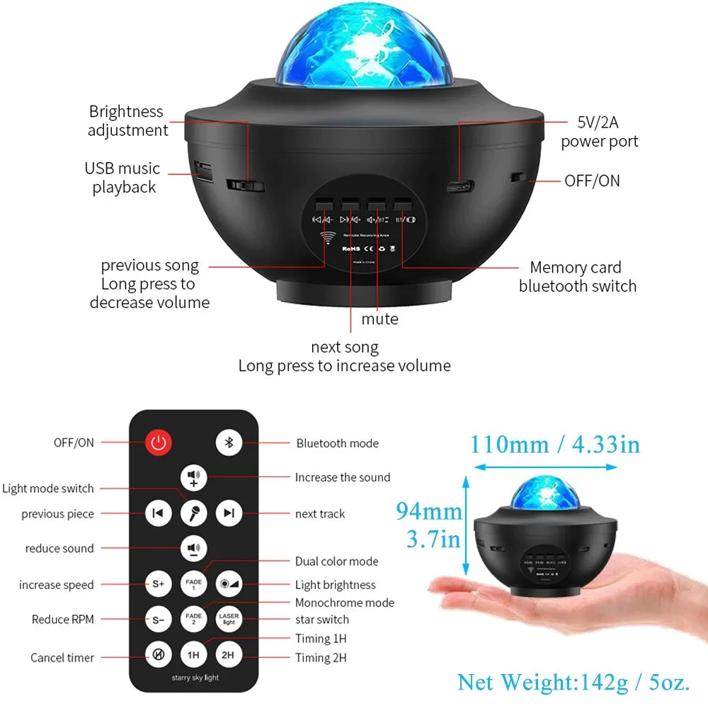Projecteur de Galaxie Stellaire LED Haute Définition