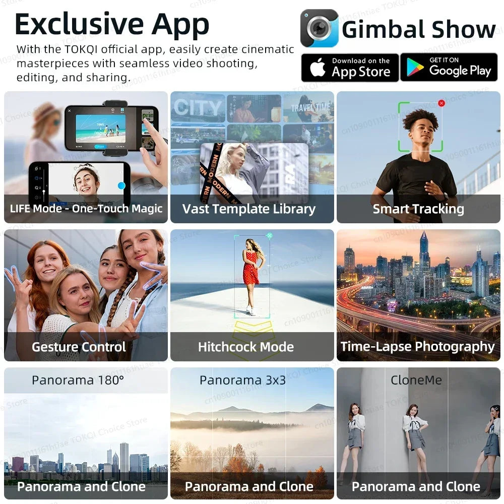 Stabilisateur Gimbal 3 Axes Professionnel pour Smartphone
