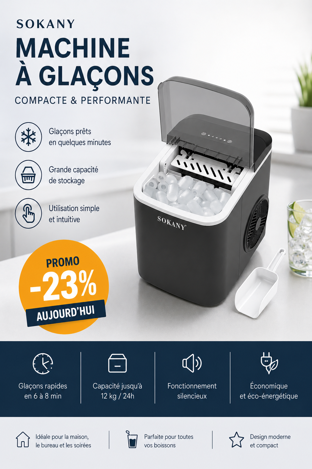 Machine à Glaçons Turbo: Fraîcheur Instantanée