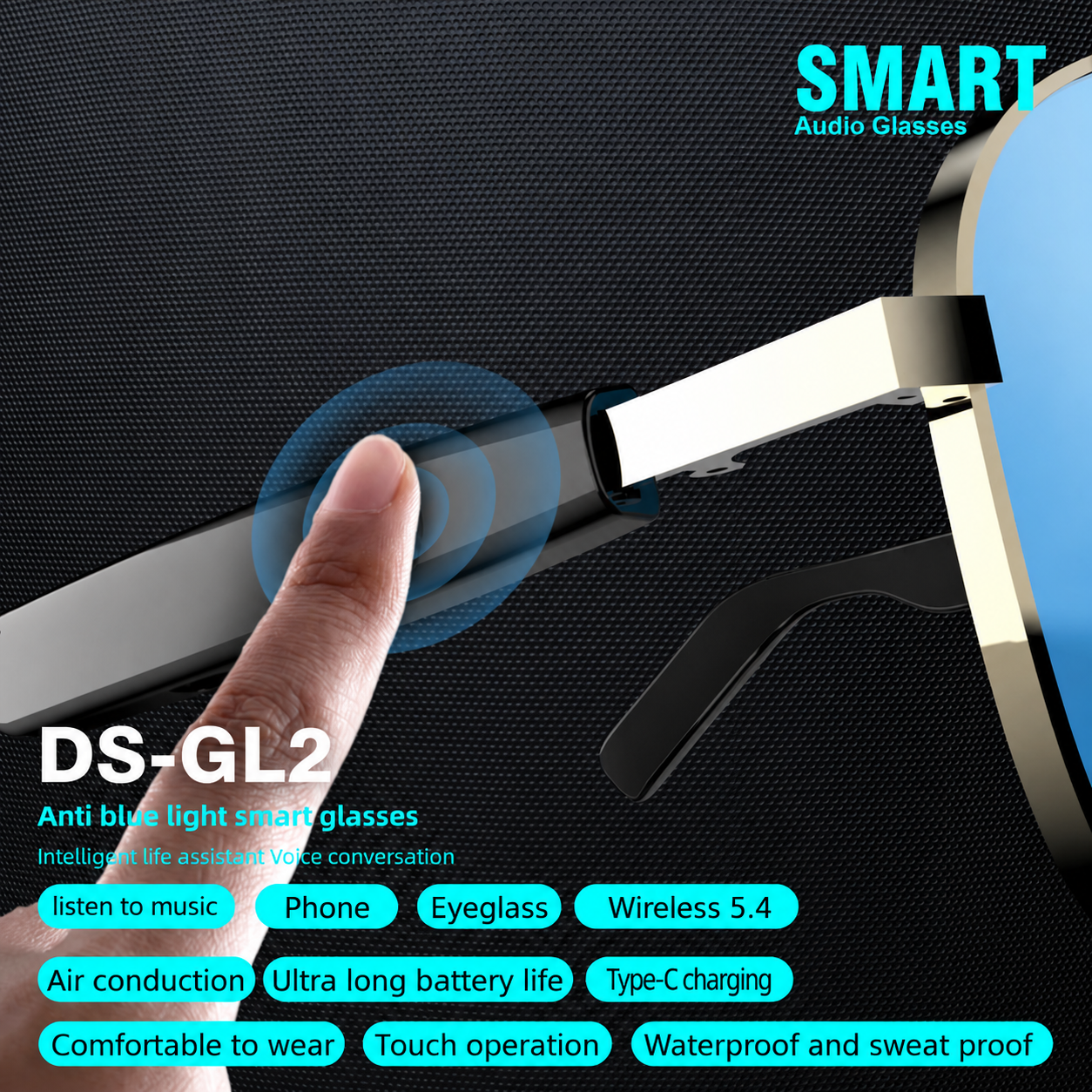 Lunettes de Soleil Connectées Bluetooth Audio DS-GL2