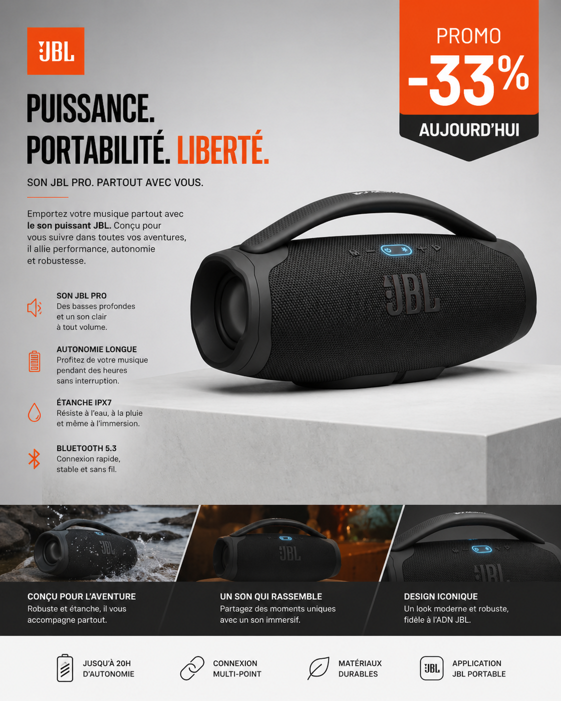 JBL Boombox 3 : L'Expérience Sonore Ultime à 2ème main