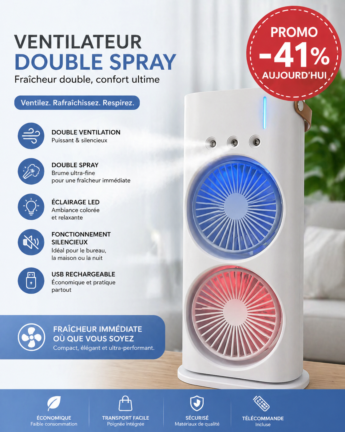 Brise Fraîcheur Double Face : Votre Oasis Portable