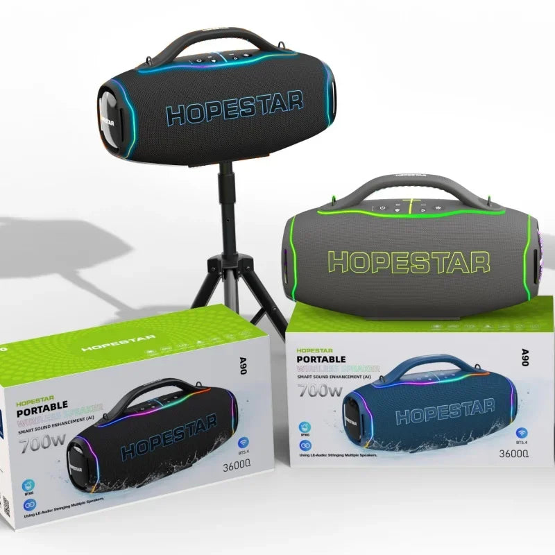 Enceinte Bluetooth HOPESTAR A90 - Puissance Sonore 700W et Karaoké RGB
