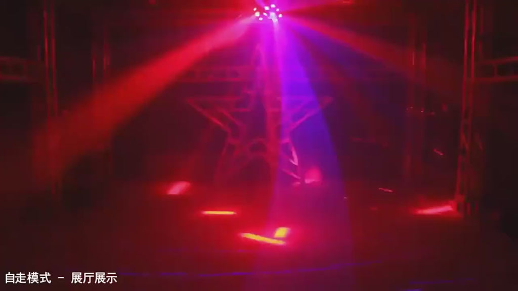 🎛️ Projecteur de Scène à Trois Têtes RGBW 3 en 1 Laser LED